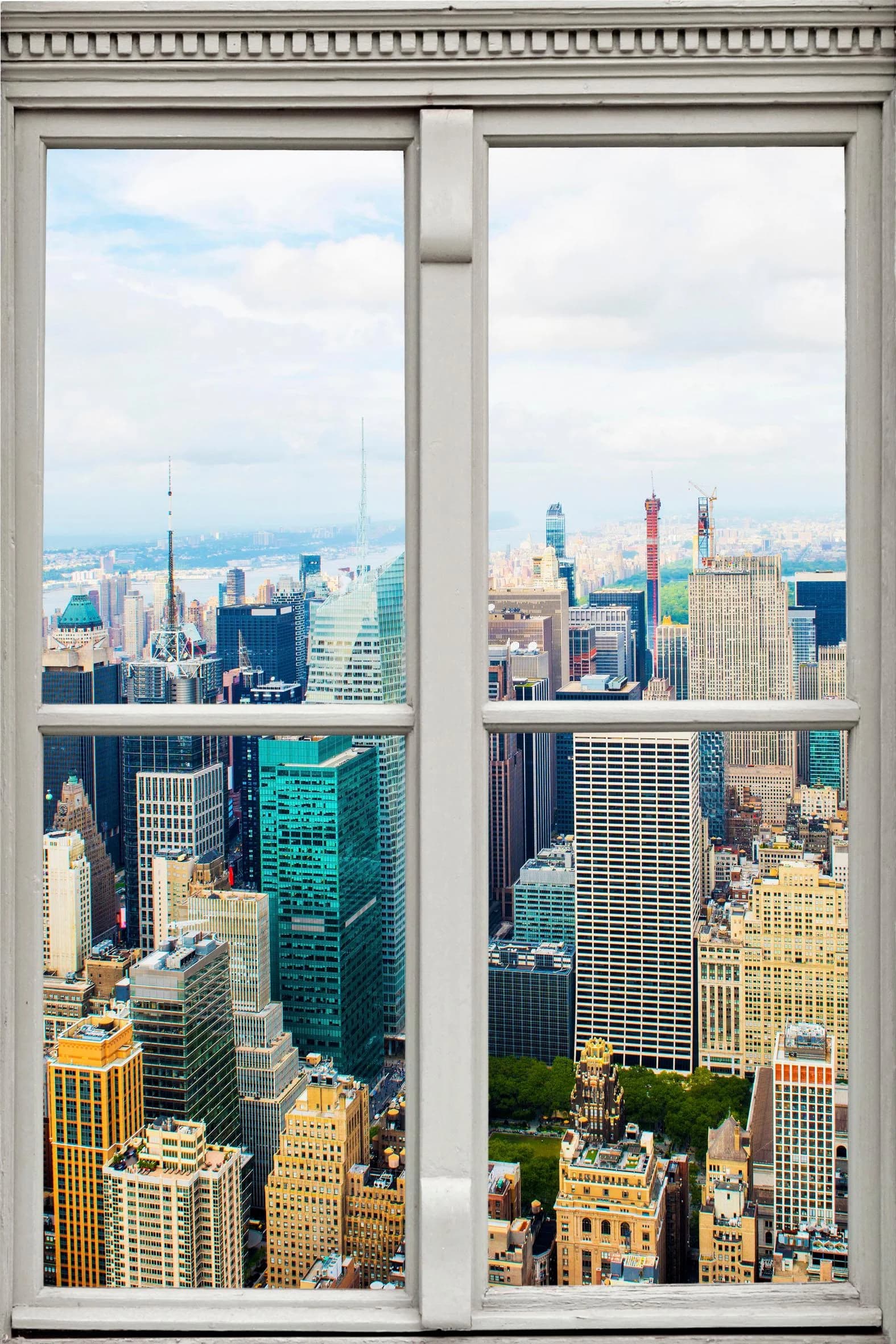 QUEENCE Wandsticker New York bunt 3D Fensterdurchbruch