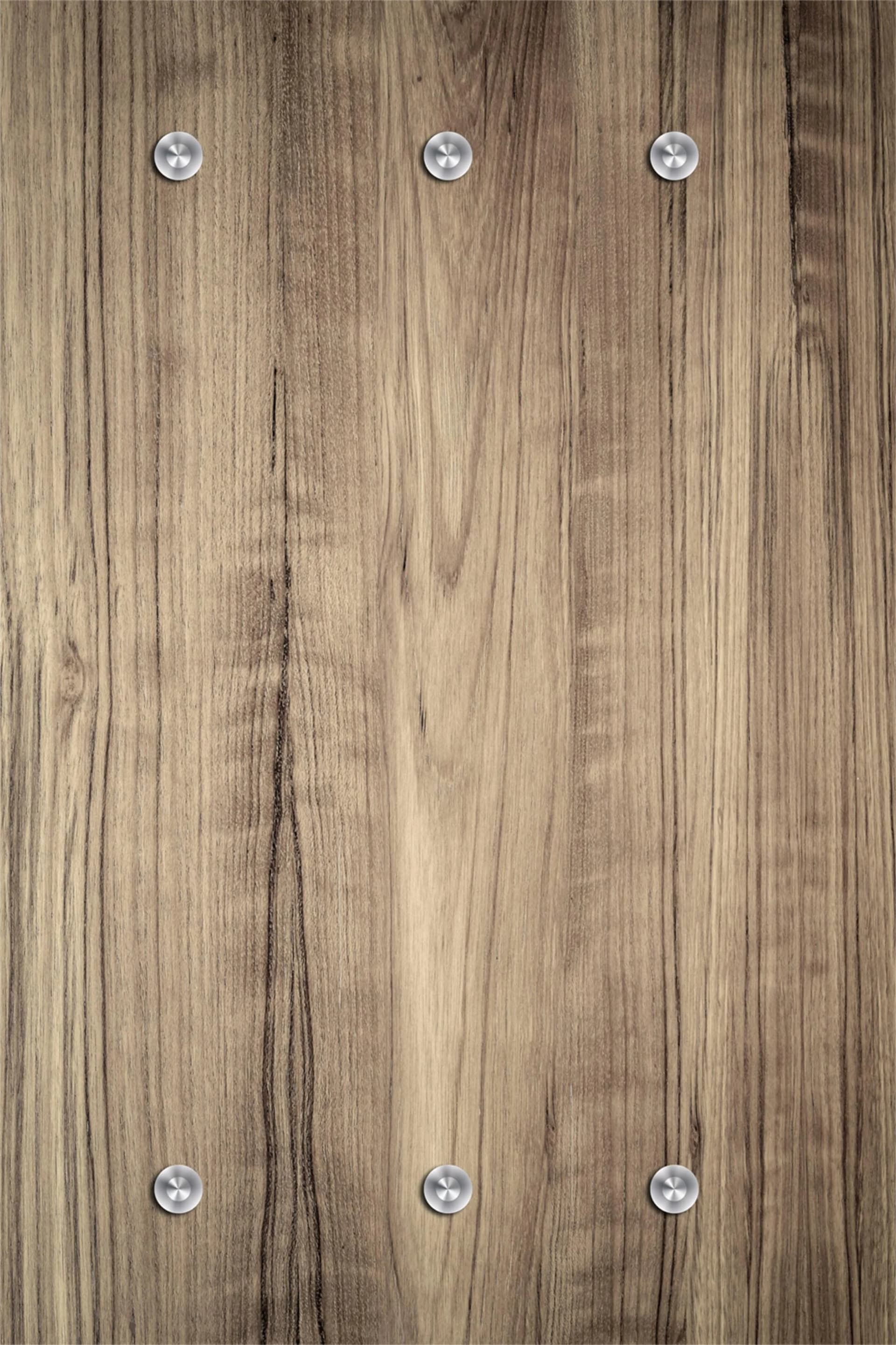 QUEENCE Garderobenleiste Holzoptik Braun mit 6 Haken