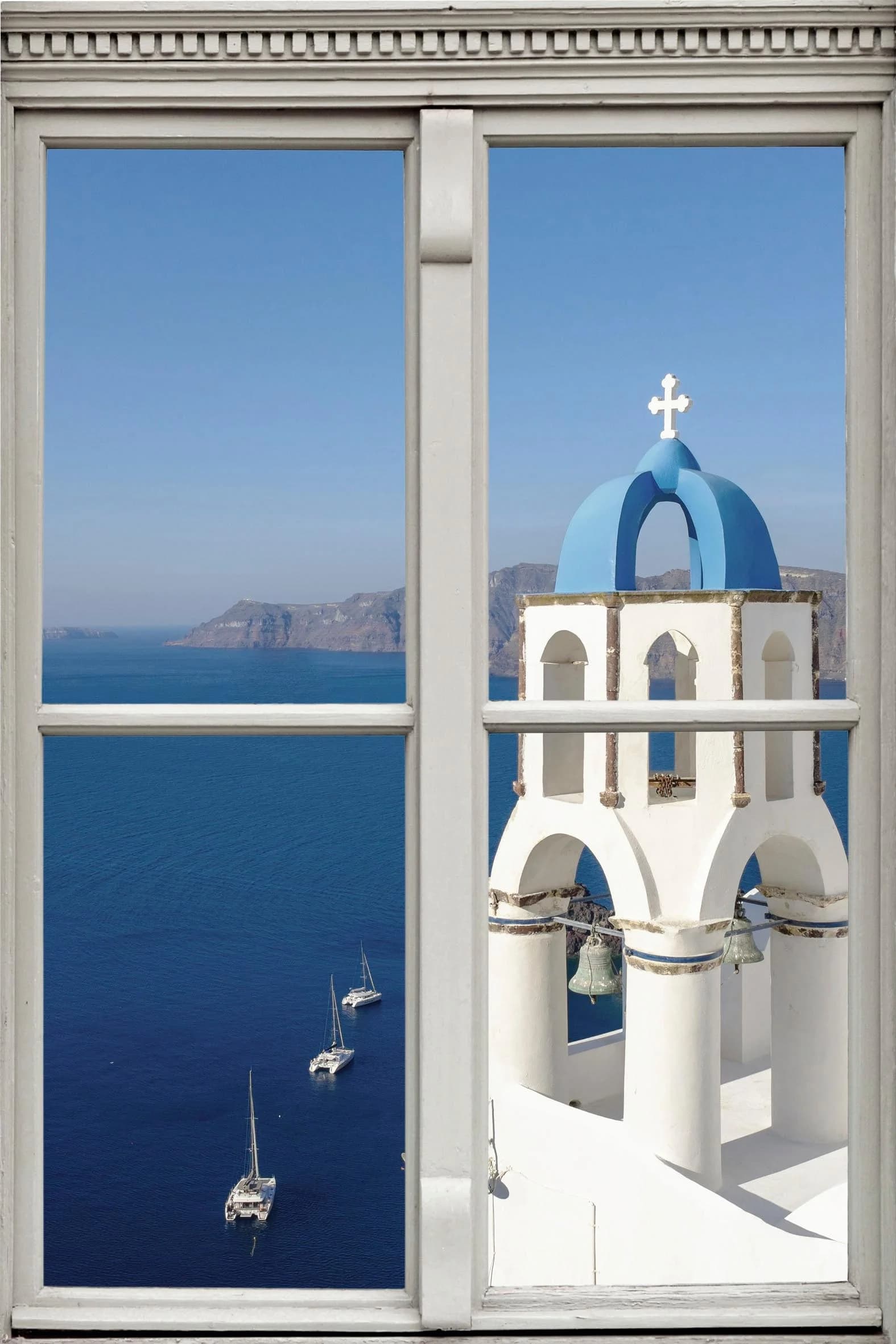 Wandsticker QUEENCE Meer Blau 3D Fenster