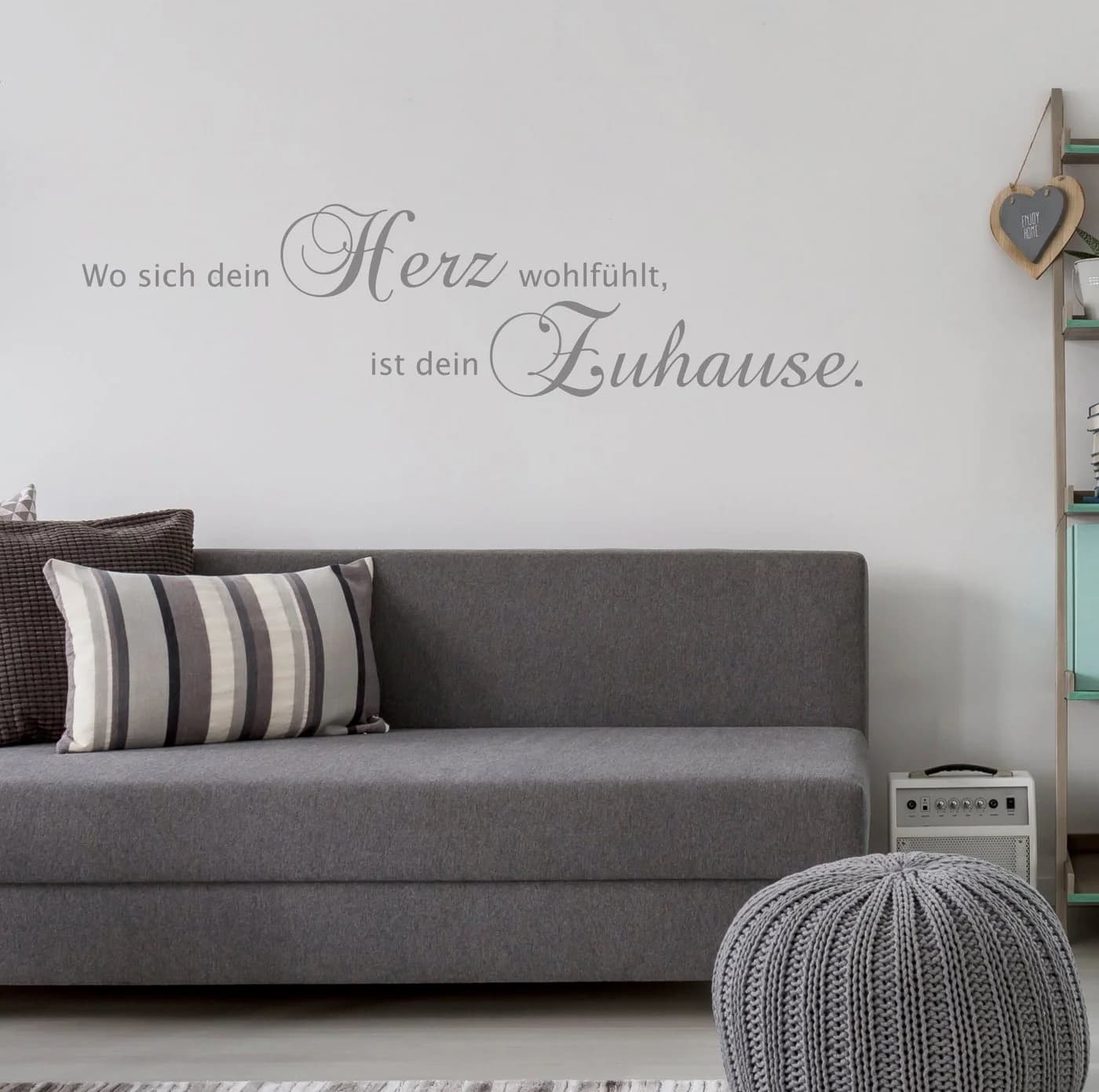 OTTO HOME Wandspruch Grau Selbstklebend Wandtattoo
