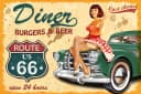 Metallbild QUEENCE Diner gelb Retro Bild 2