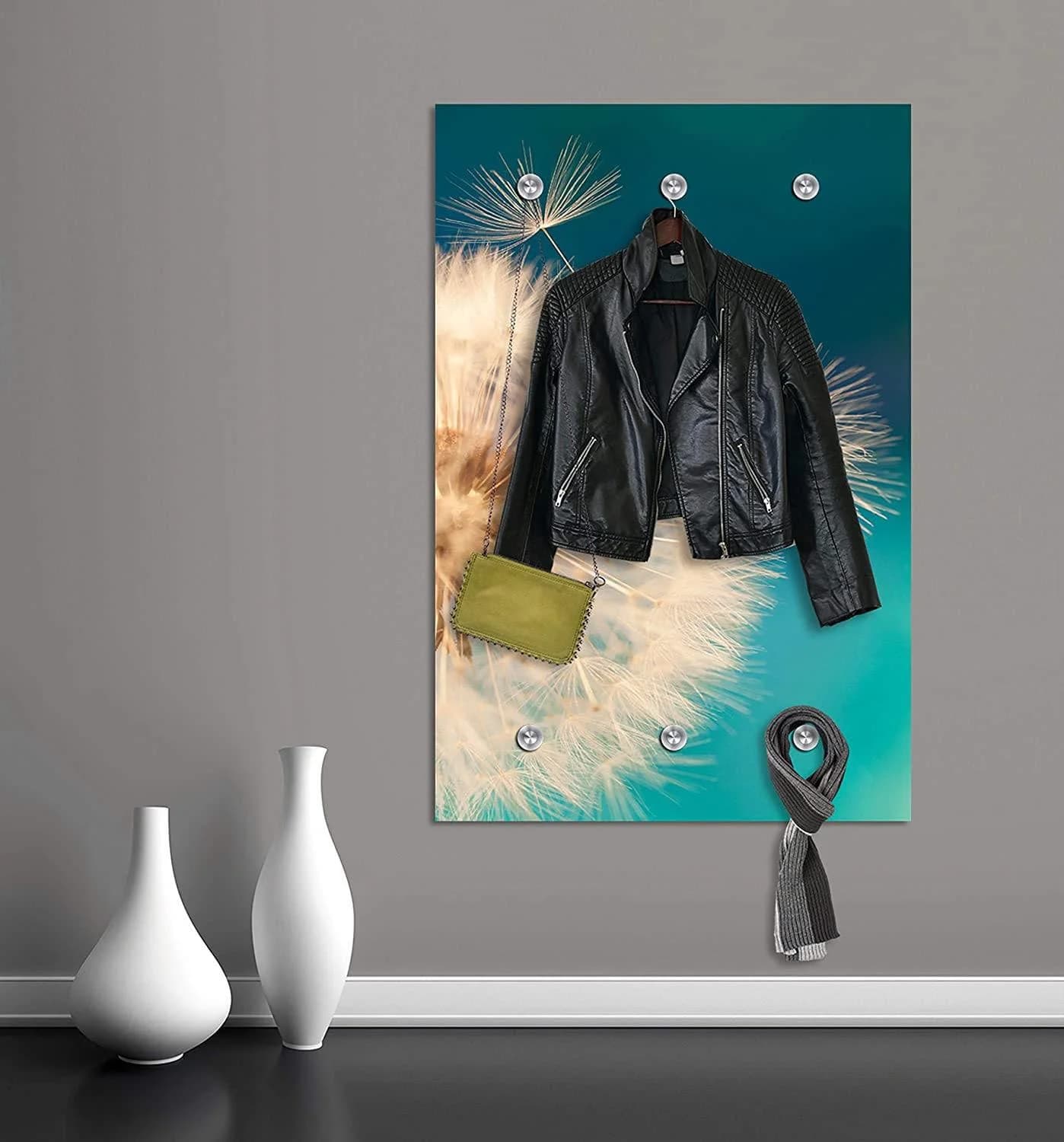 QUEENCE Anneli Wandgarderobe Türkis Pusteblume