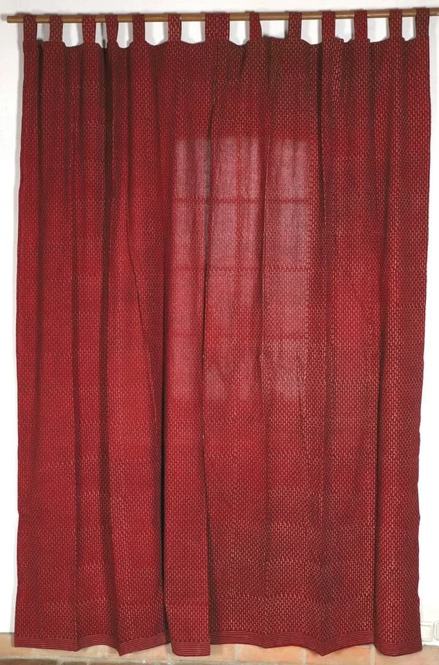 Guru-Shop Boho Vorhang Rot Gemustert 100x250 cm mit Schlaufen