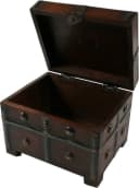 Guru-Shop Aufbewahrungsdose Kleine Schatztruhe Braun Holz Bild 1