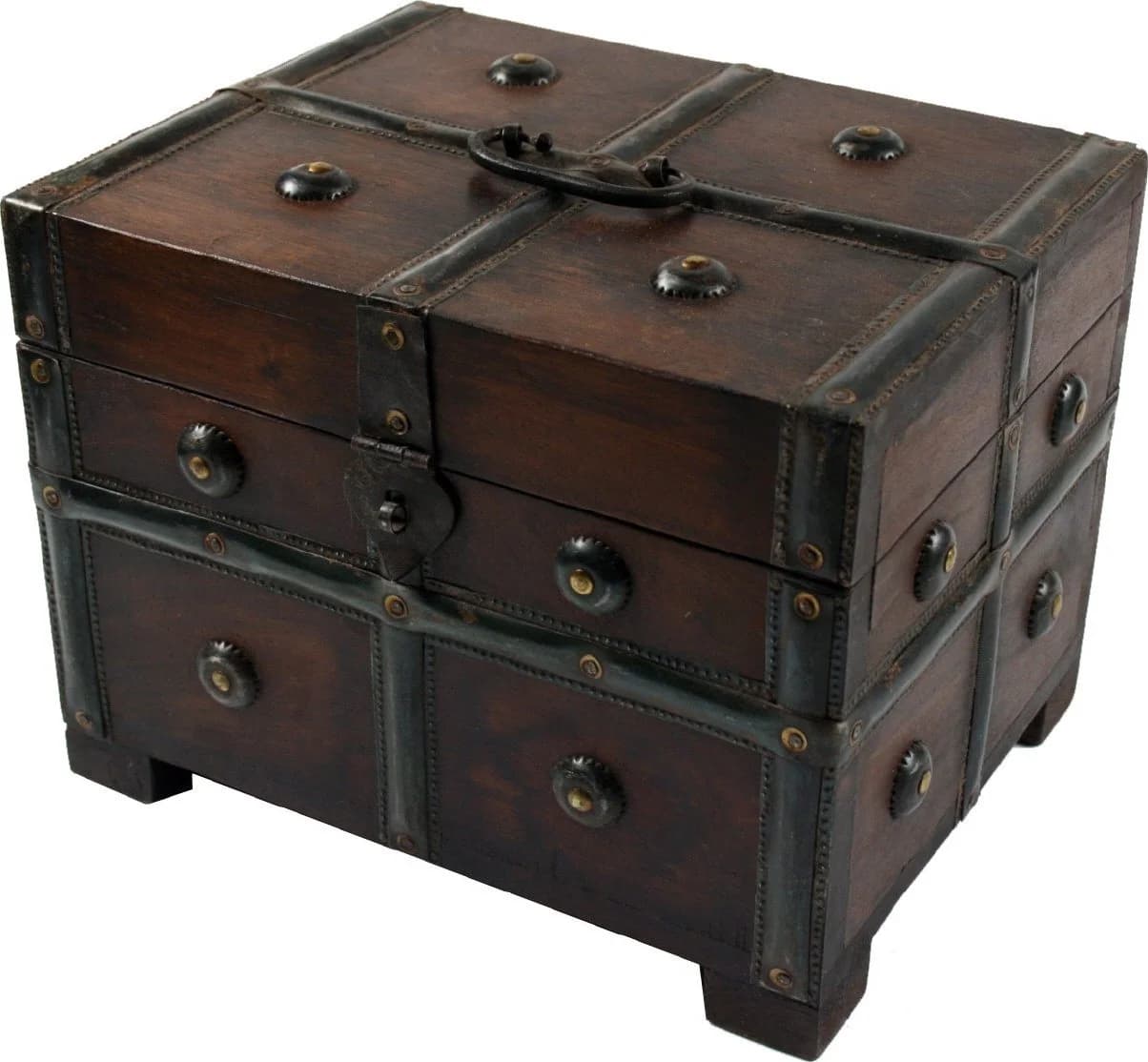 Guru-Shop Aufbewahrungsdose Kleine Schatztruhe Braun Holz - Bild 2