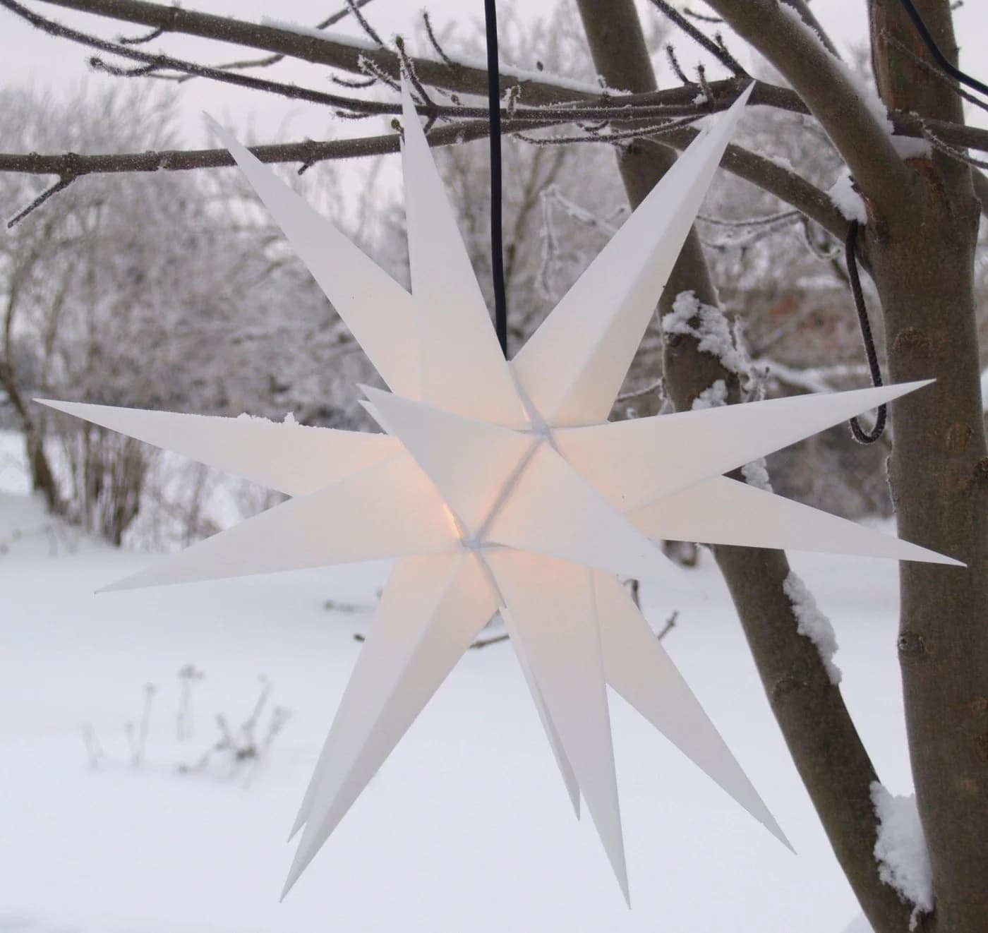 Guru-Shop LED-Stern für außen Melchior Outdoor II Weiß, sehr stabiler 3D