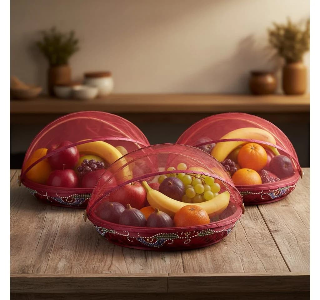 Guru-Shop Fliegenschutz Obstkorb Rot - Bild 5