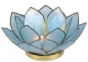 Guru-Shop Windlicht Lotus Teelicht Muschel Blau Bild 2