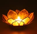 Guru-Shop Windlicht Lotus Teelicht Muschel 11 cm Goldgelb Bild 1