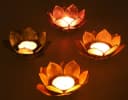 Guru-Shop Windlicht Lotus Teelicht Muschel 11 cm Goldgelb Bild 3
