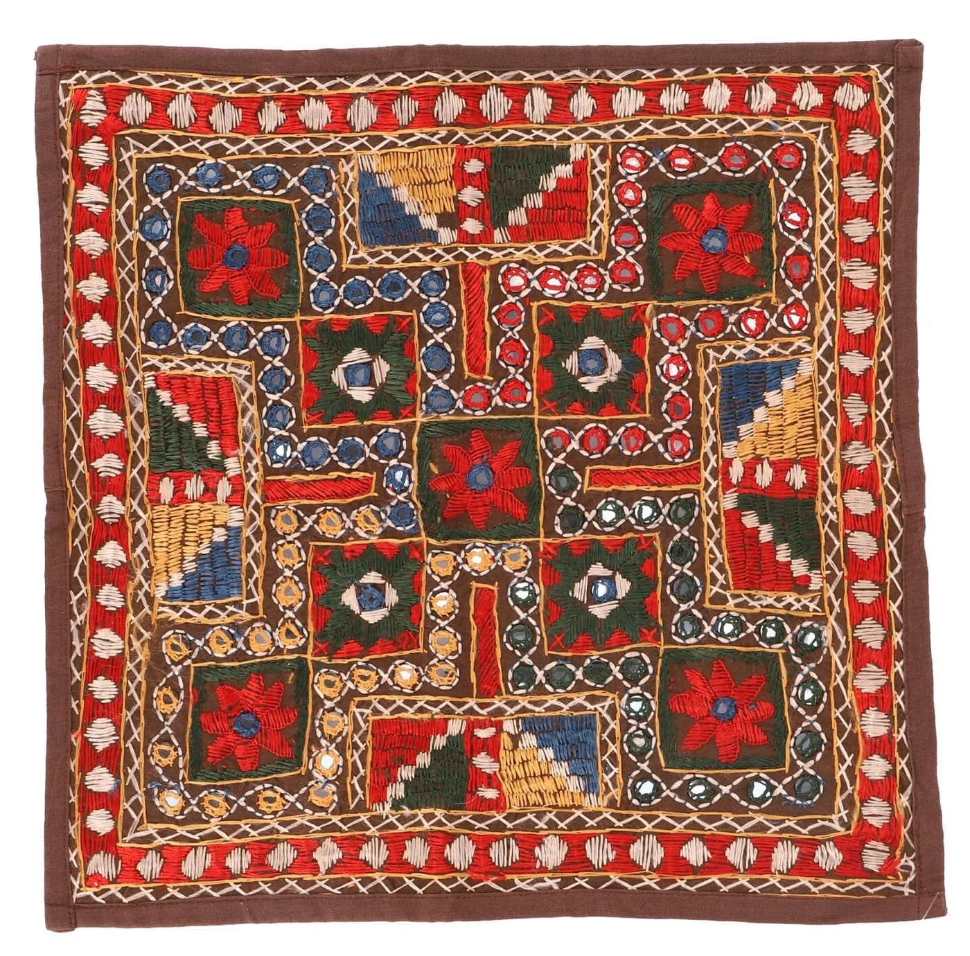 Guru-Shop Kissenbezug Orient 40x40 cm Bestickt Braun
