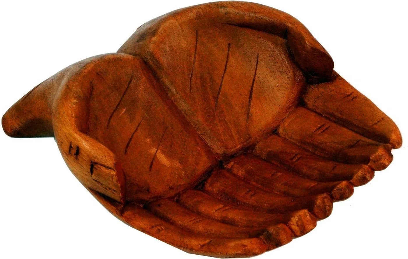 Guru-Shop Dekoschale Geschnitzte Hände Holzschale Braun - Bild 2