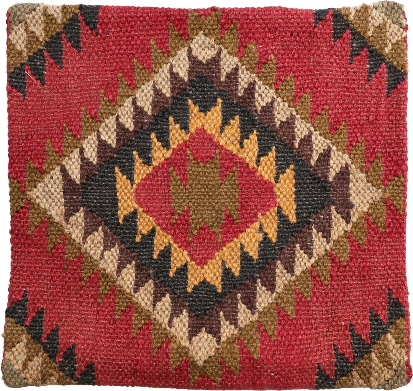Guru-Shop Kelim Kissenhülle 40x40 cm Ethno-Stil Baumwolle Jute