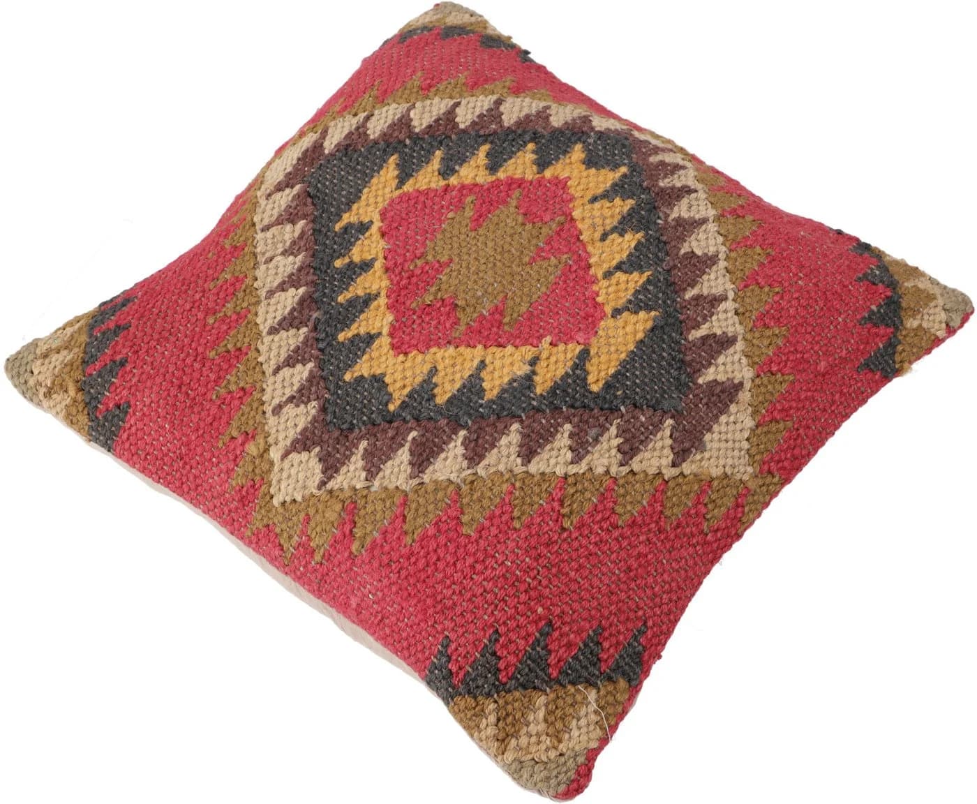 Guru-Shop Kelim Kissenhülle 40x40 cm Ethno-Stil Baumwolle Jute - Bild 3