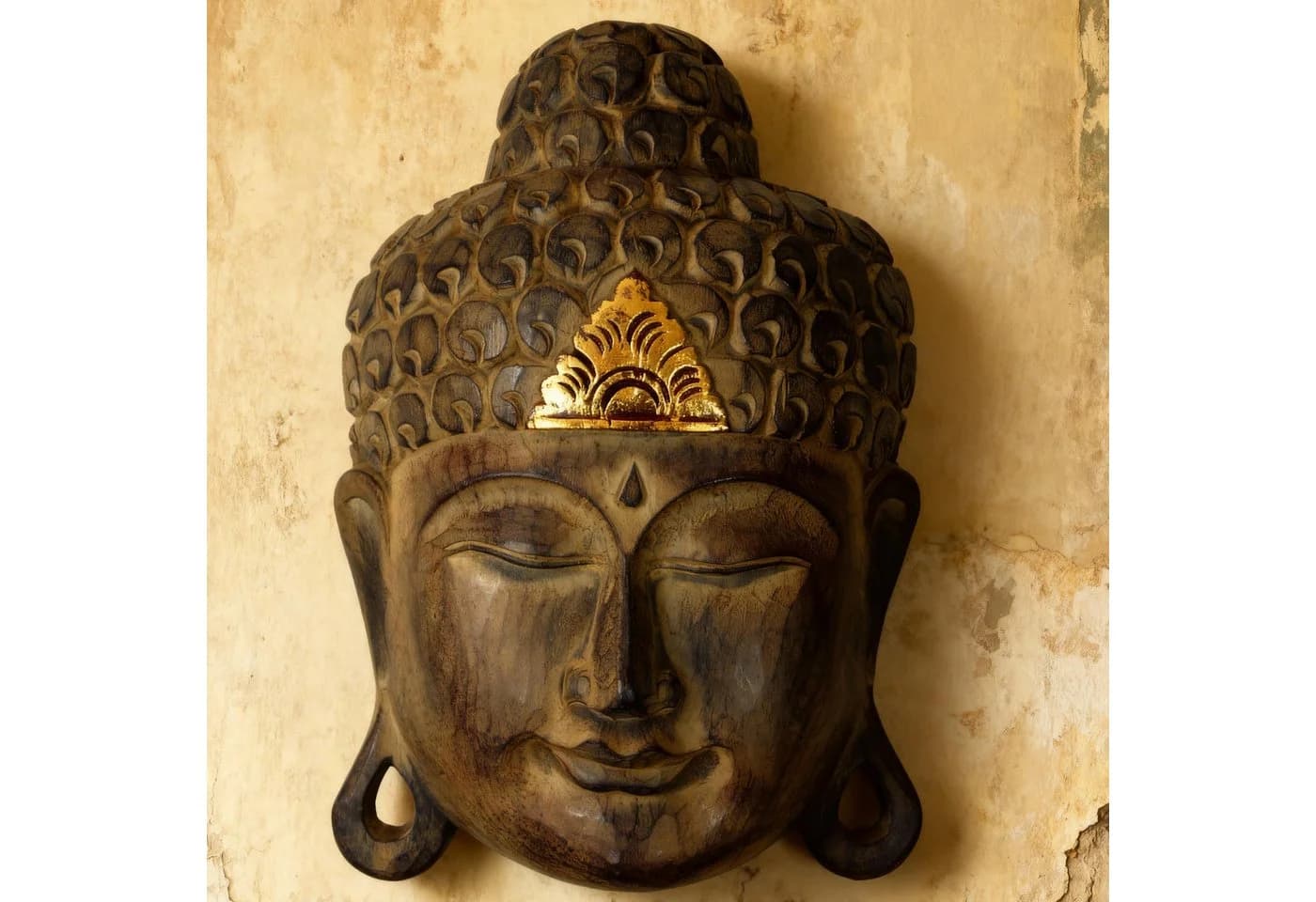 Guru-Shop Buddha Maske Wandschmuck Ethno Dekoration