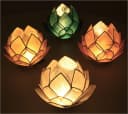 Guru-Shop Windlicht Lotus Teelicht Muschel Olivgrün Bild 3