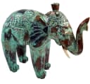 Guru-Shop Dekofigur Geschnitzter Elefant Grün Bild 1
