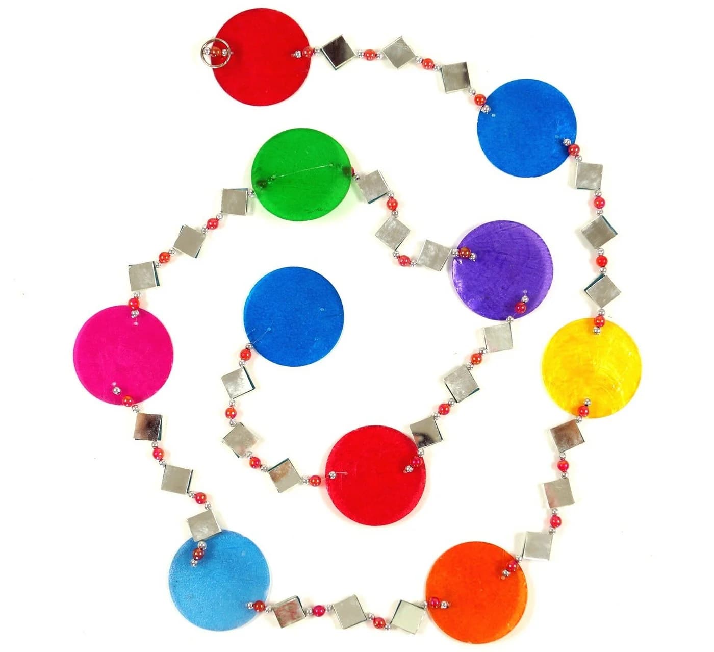 Guru-Shop Dekoobjekt Bunte Muschelkette, Sonnenfänger 140 cm