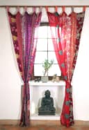 Guru-Shop Seidiger Vorhang Patchwork Rot Bild 4