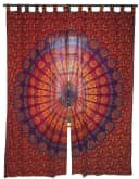 Guru-Shop Boho Vorhang Mandala Motiv Rot/Lila mit Schlaufen Bild 1