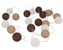 Guru-Shop LED-Lichterkette mit 20 Baumwollkugeln braun Bild 2