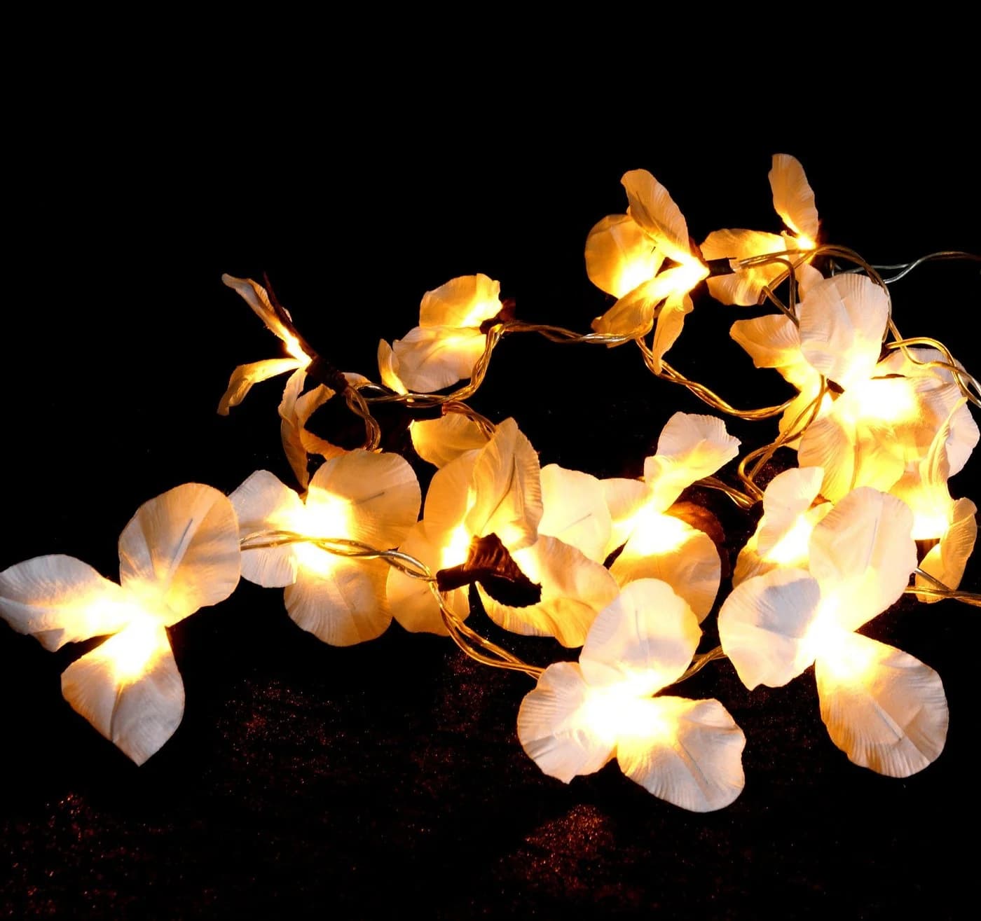 Guru-Shop LED-Lichterkette Exotische Lotusblüten Weiß - Bild 2