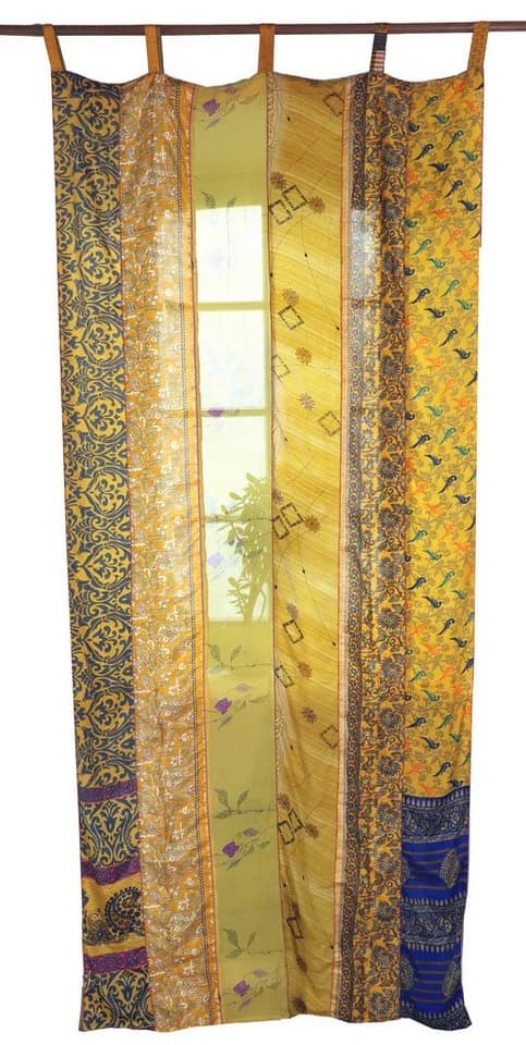 Guru-Shop Seidiger Vorhang 1 Stk. Patchwork Sareestoff Bunt - Bild 2