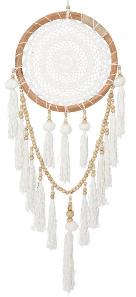 Guru-Shop Traumfänger Boho 32 cm weiß mit Puscheln - Bild 2
