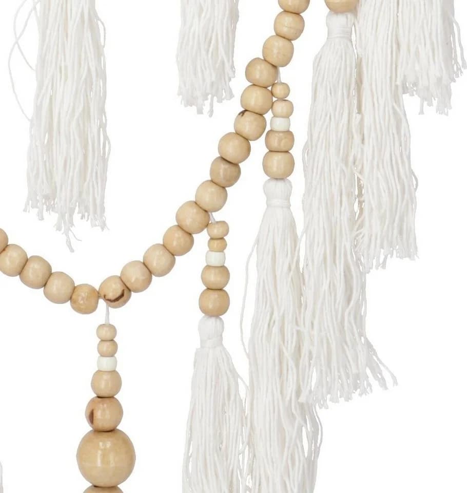 Guru-Shop Traumfänger Boho 32 cm weiß mit Puscheln - Bild 4