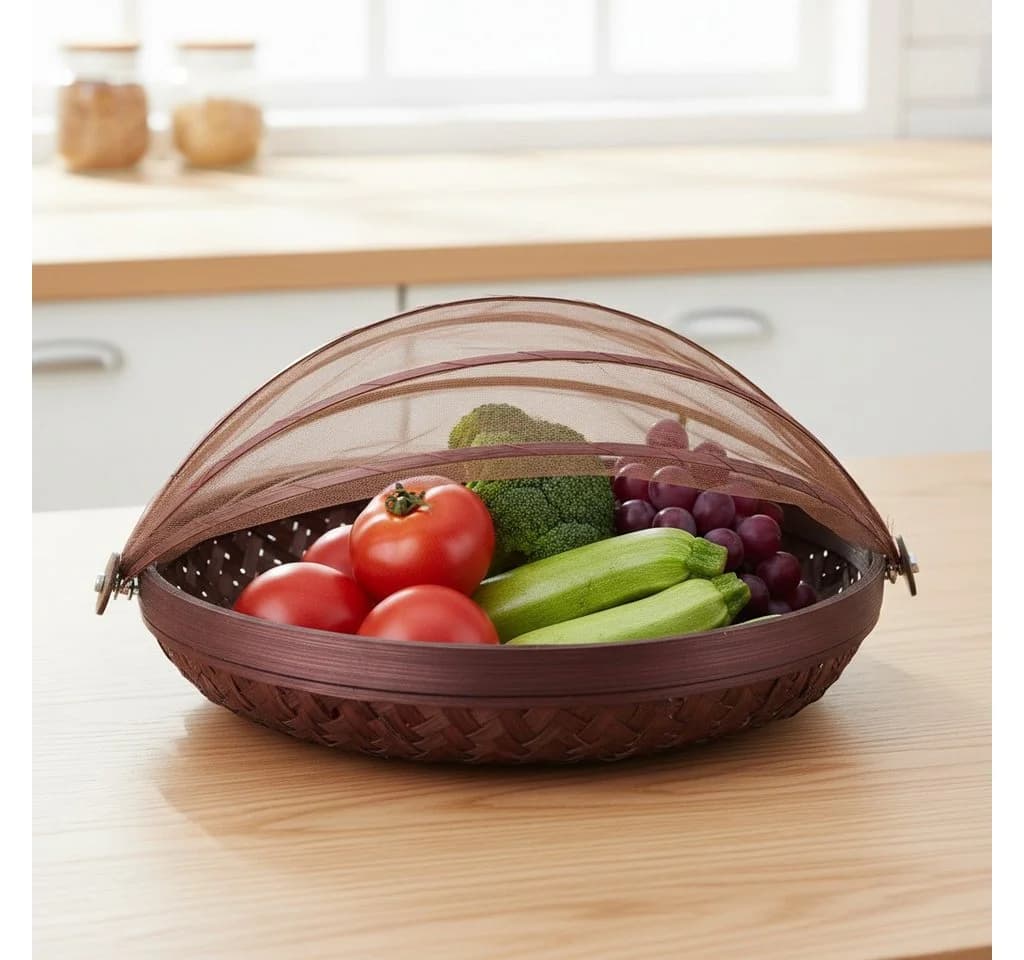Guru-Shop Dekoschale Fliegenschutz Obstkorb dunkelbraun - Bild 4