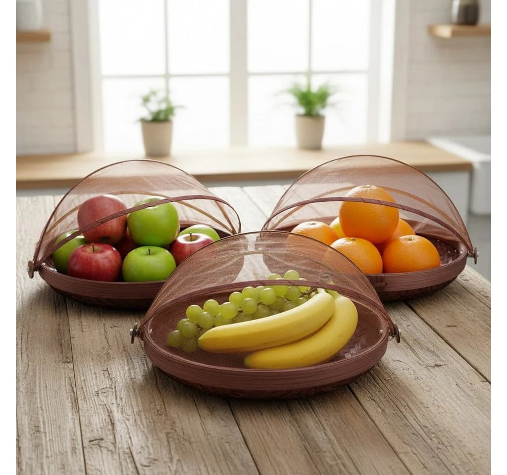 Guru-Shop Dekoschale Fliegenschutz Obstkorb dunkelbraun - Bild 5