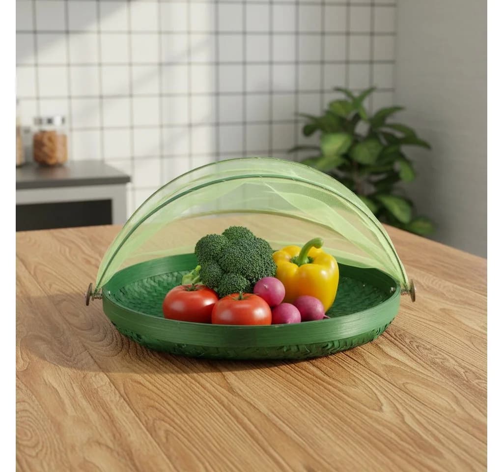 Guru-Shop Fliegenschutz Obstkorb Grün Bast - Bild 4