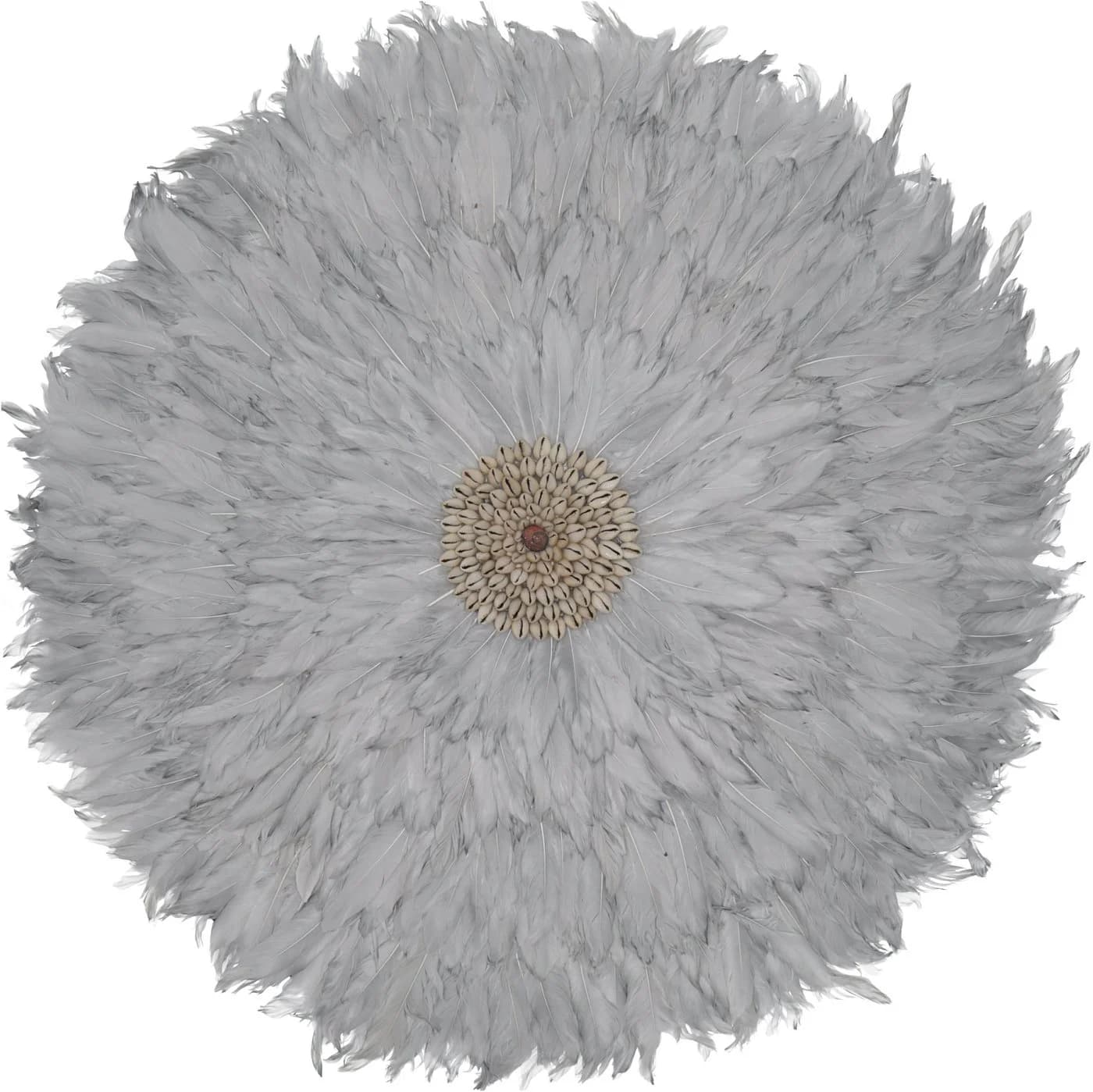Guru-Shop Wandbild Federschmuck und Muscheln Blaugrau