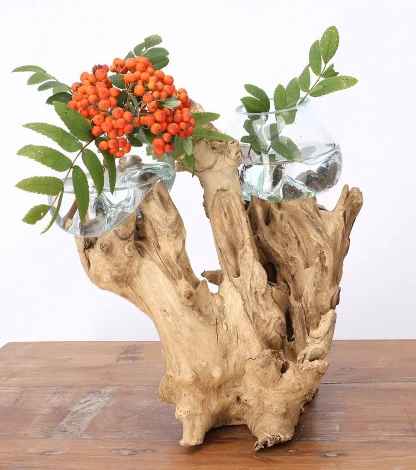 Guru-Shop Exotische Wurzelholz Vase - Bild 2