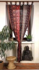 Guru-Shop Vorhang Boho Patchwork 1 Paar Dunkelrot Polyester Bild 4