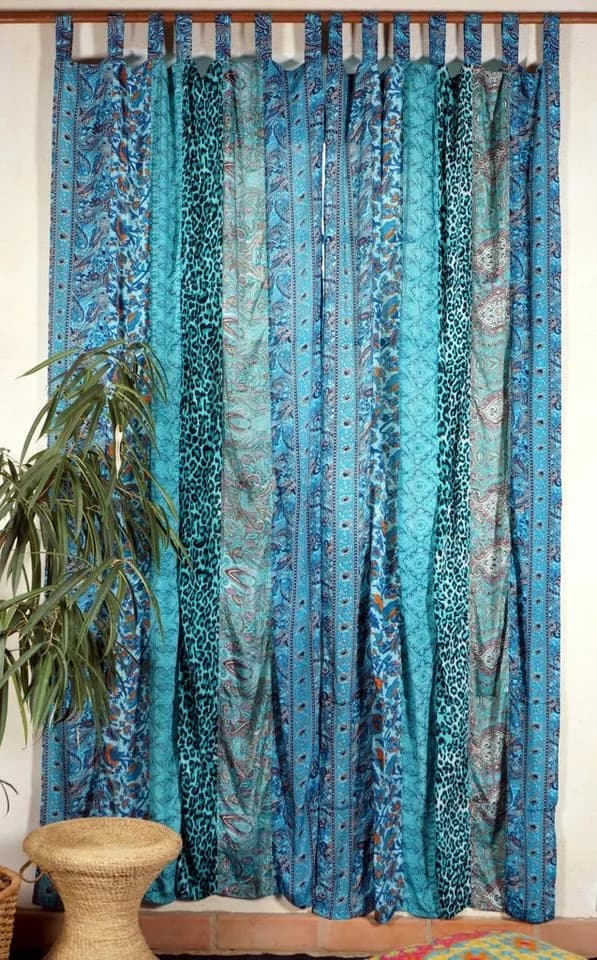 Guru-Shop Boho Patchwork Vorhang Türkis 250 cm - Bild 4
