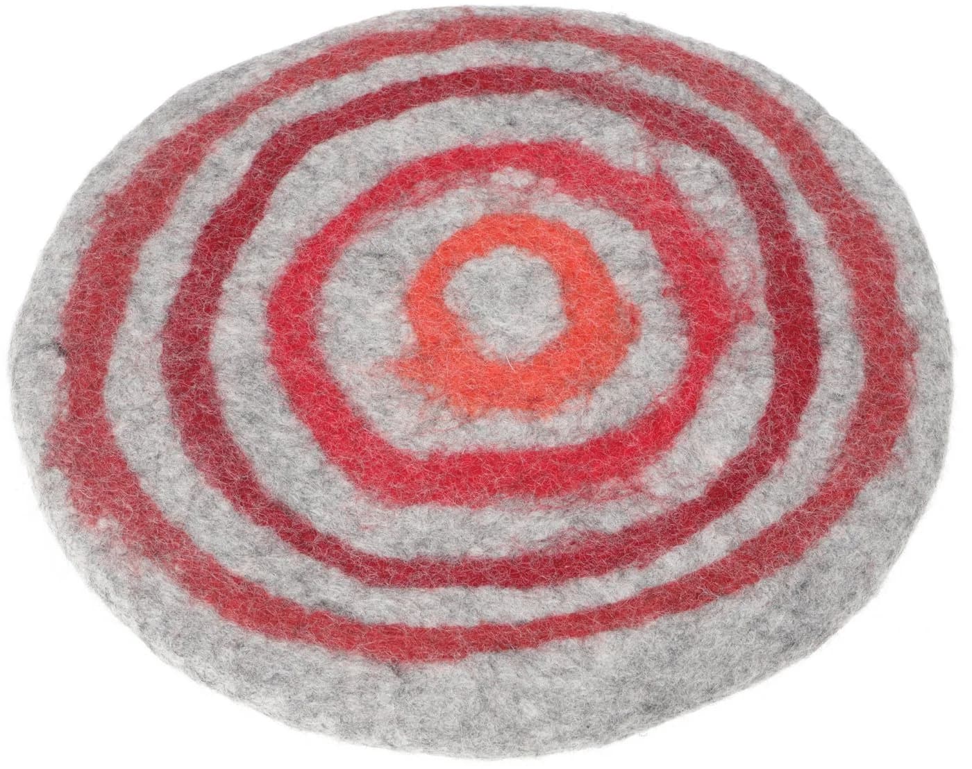 Guru-Shop Meditationskissen Filz Stuhlauflage grau/rot - Bild 2