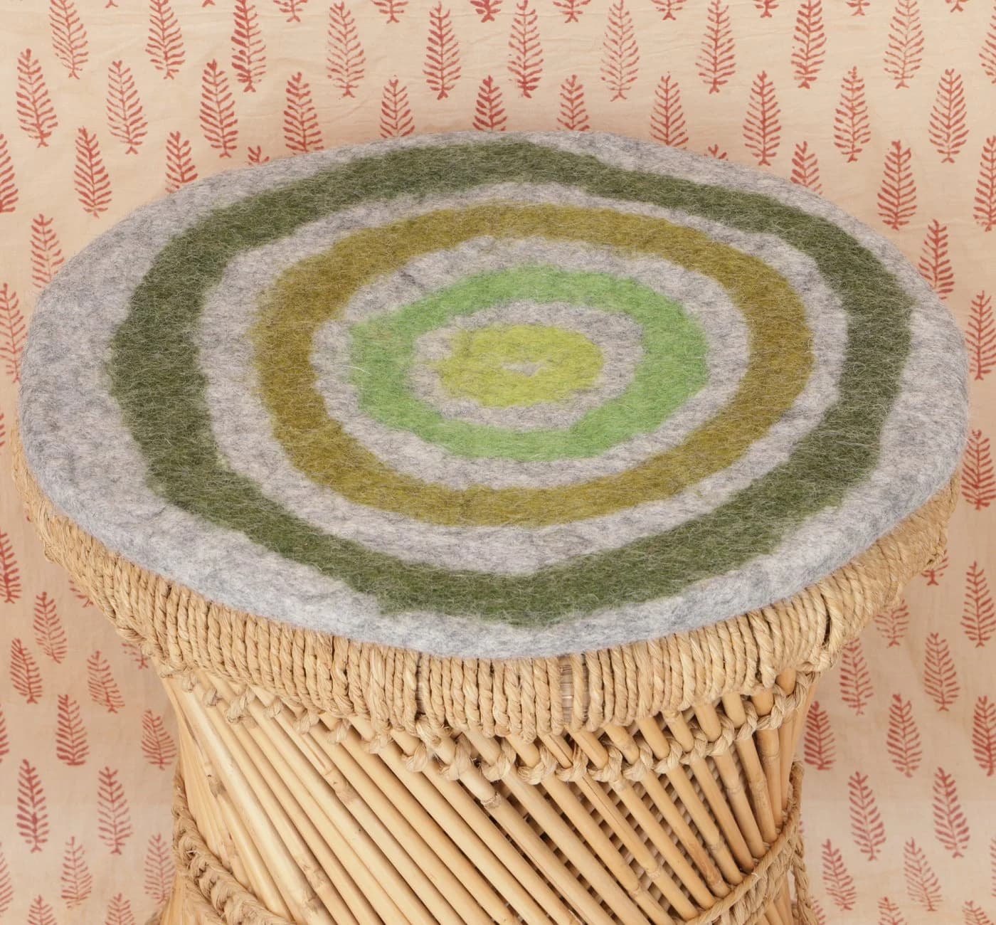 Guru-Shop Meditationskissen Filz Stuhlauflage Boho grau/grün