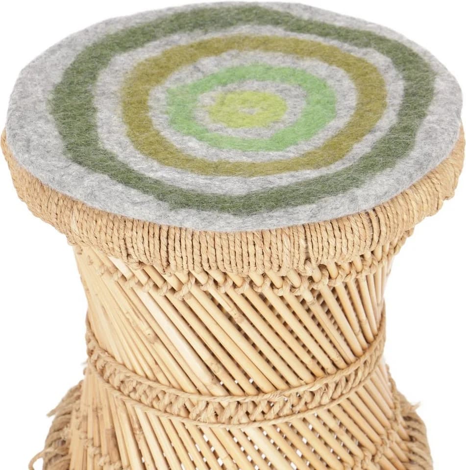 Guru-Shop Meditationskissen Filz Stuhlauflage Boho grau/grün - Bild 3