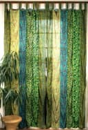 Guru-Shop Boho Patchwork Vorhang Grün 100% Polyester 2er Set Bild 2
