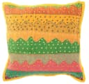 Guru-Shop Kissenbezug Indisch Gelb Besticktes Patchwork Bild 2