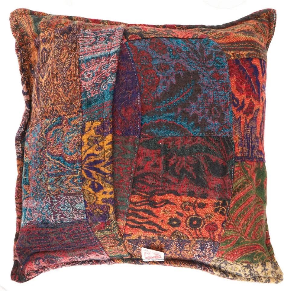Guru-Shop Kissenhülle Patchwork Boho Orange Bunt