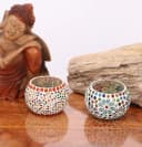 Guru-Shop Windlicht 2 handgearbeitete Glas Mosaik Windlichter Bild 4