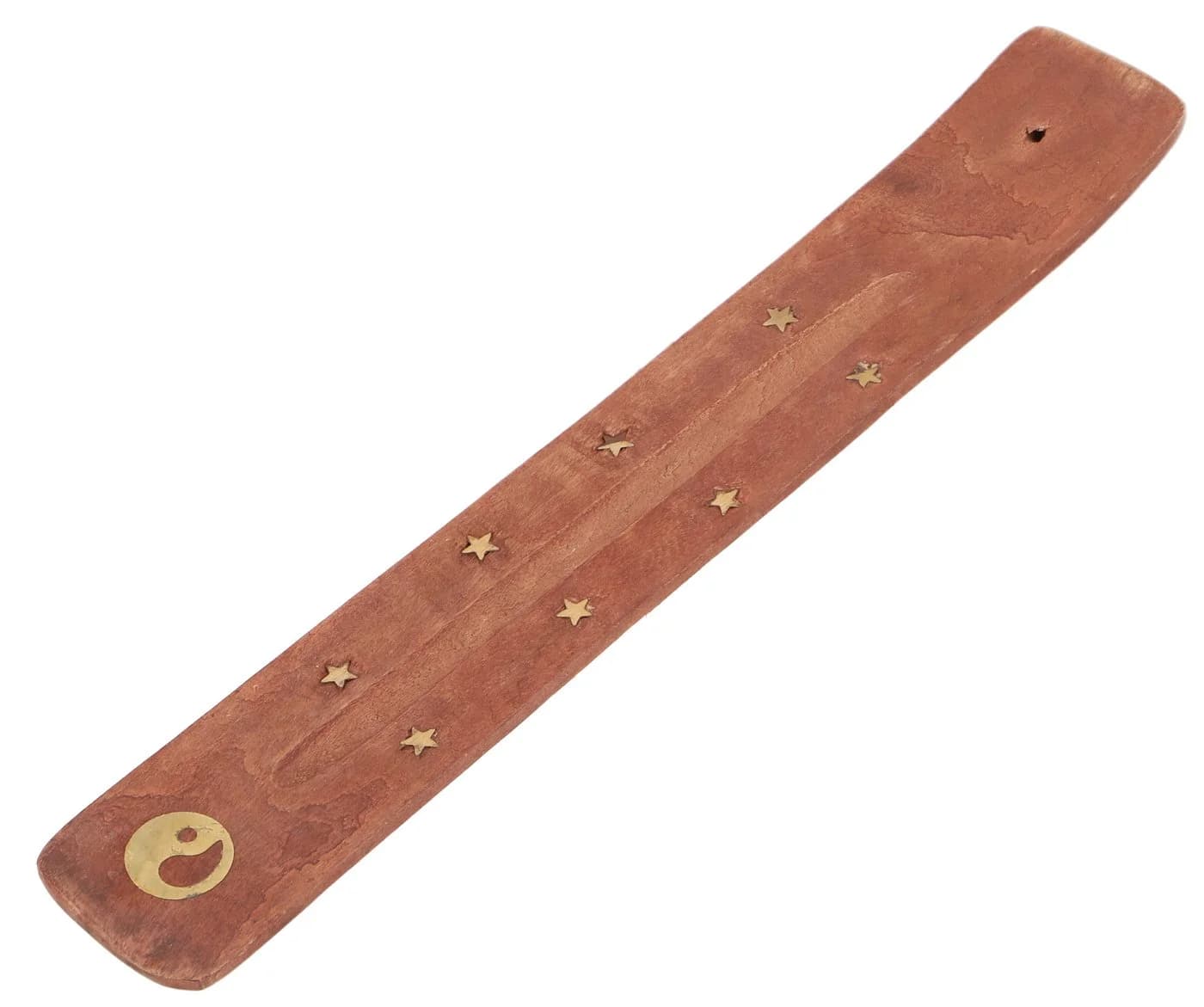 Guru-Shop Räucherstäbchenhalter Holz Yin-Yang Gold - Bild 2