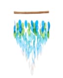 Guru-Shop Dekoobjekt Muschel Mobile Ethno Windspiel Sonnenfänger Blau Grün Bild 4