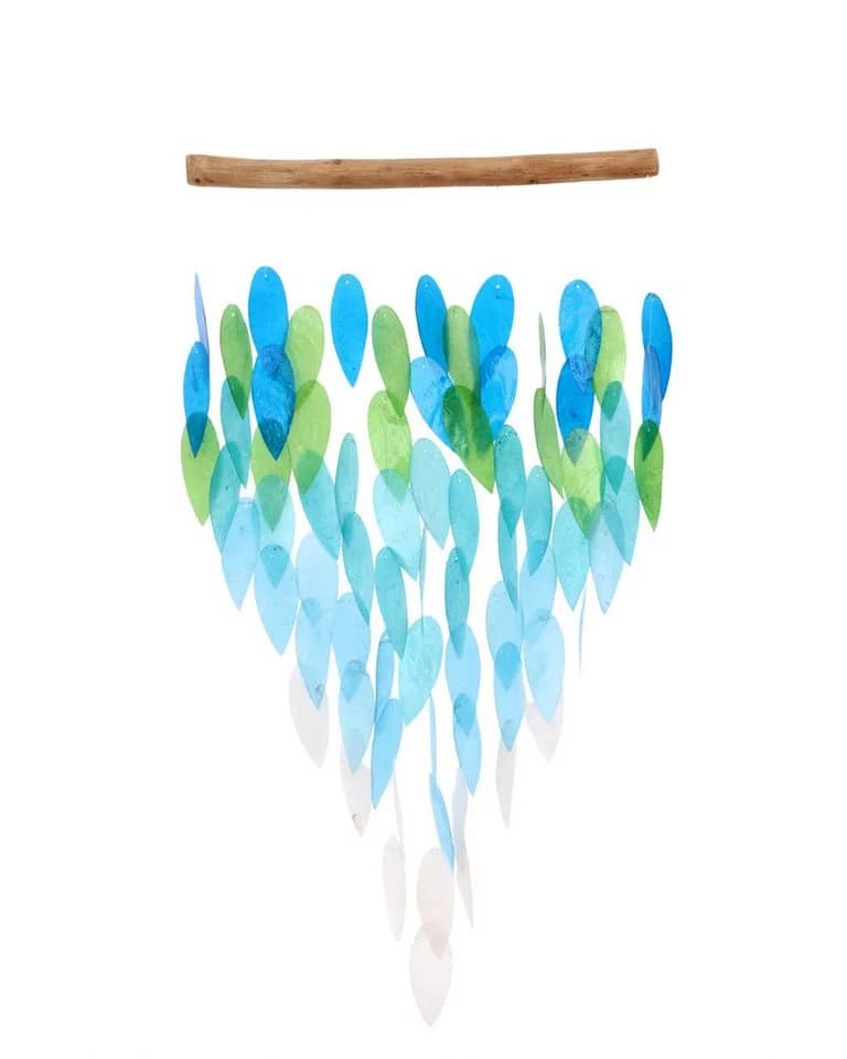Guru-Shop Dekoobjekt Muschel Mobile Ethno Windspiel Sonnenfänger Blau Grün - Bild 4