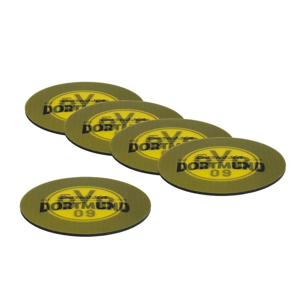 BVB Getränkeuntersetzer 3D 5er-Set Gelb/Schwarz - Bild 2
