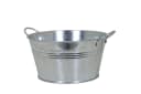 tegawo Blumentopf Zinkwanne rund oval silber mit Henkeln Bild 1