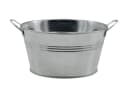 tegawo Blumentopf Zinkwanne rund oval silber mit Henkeln Bild 2