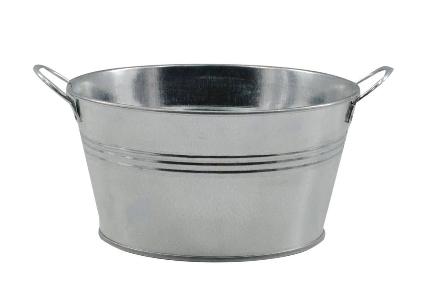 tegawo Blumentopf Zinkwanne rund oval silber mit Henkeln - Bild 2